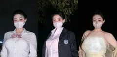 抖音女网红 珠珠武帝 最新户外露出合集 在公园长椅和无人小树林拉开衣襟真空露出